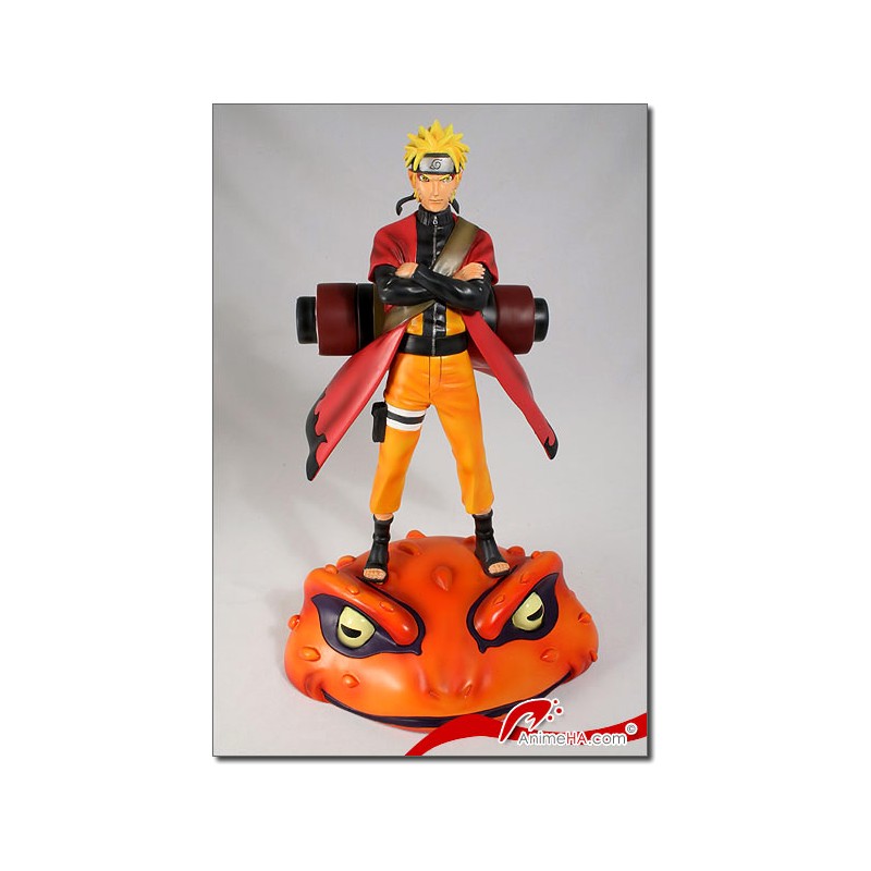 Statue en résine de Naruto en mode Sennin sur Gamakichi
