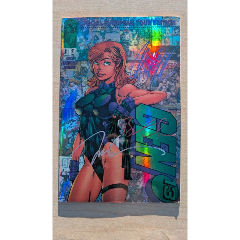 Gen13 #11 Special European Tour Edition 1996 Image Comics - 3 signatures Brandon Choi, J. Scott Campbell et Jim Lee