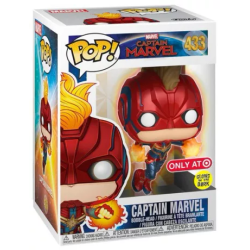 Funko Pop - 433 - Captain Marvel [Marvel] : Captain Marvel en vol - Brille dans le noir