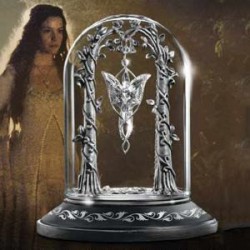 LOTR - Pack : Pendentif Officiel Arwen Argent Massif Et Presentoir Deluxe