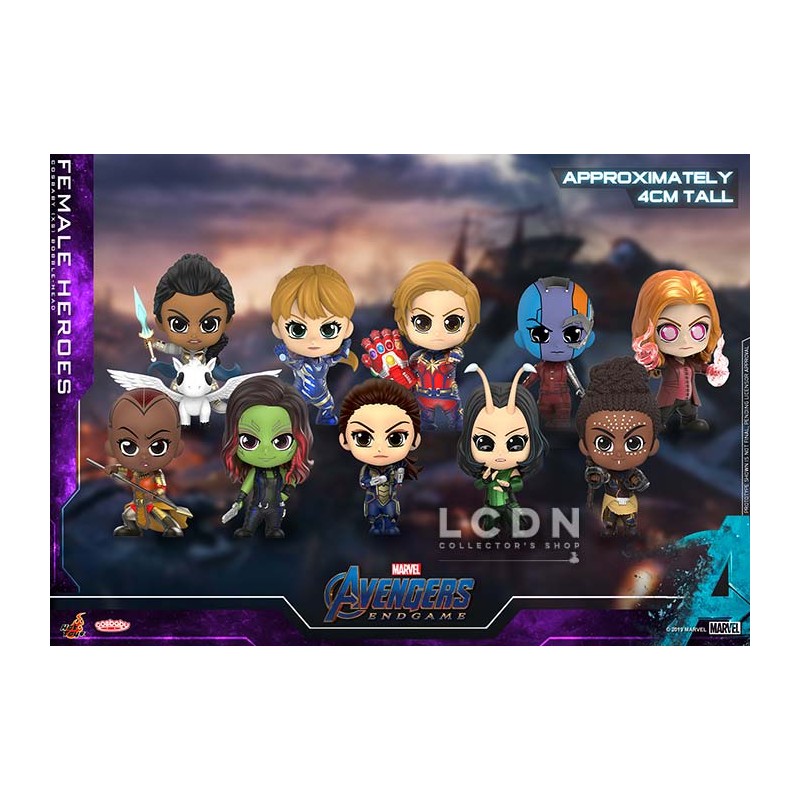 Hot Toys COSB682 Avengers Endgame Female Heroes Cosbaby (XS) Bobble-Head Collectible Set de 10 Figurines 4cm