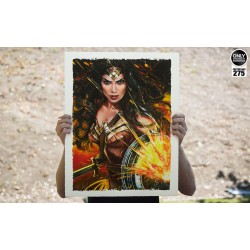 Wonder Woman Gal Gadot - Sideshow Premium Art Print d'Olivia De Berardinis encadré (Framed) limited 275/monde