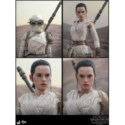 Hot Toys MMS337 Star Wars VII 7 The Force Awakens BB-8 & Rey ( Daisy Ridley ) 1/6 Collectible Figurines Set