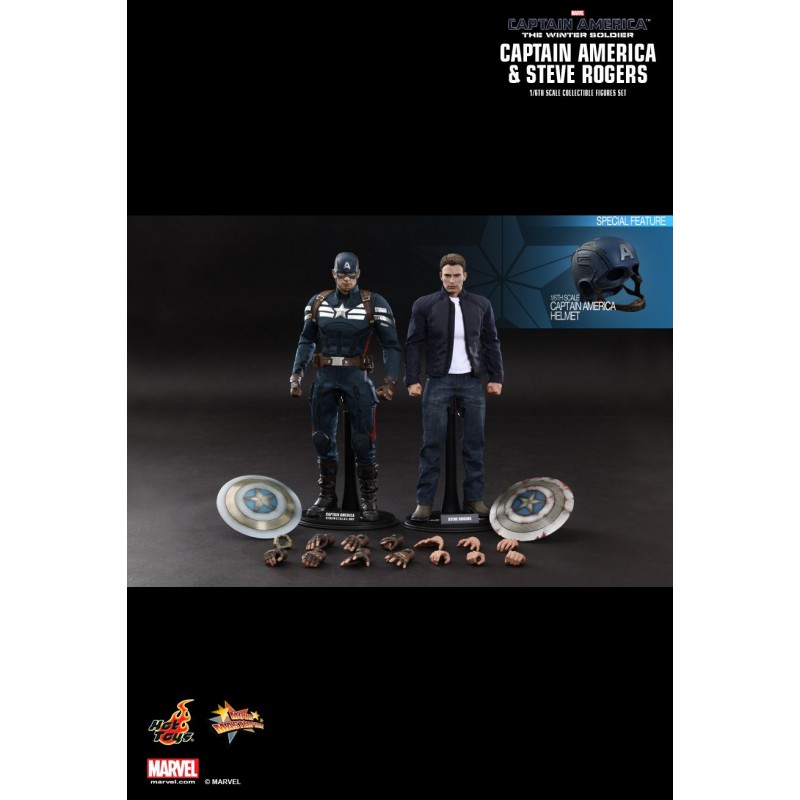 Hot Toys MMS243 Captain America Le Soldat de l'Hiver Captain America & Steve Rogers ( Chris Evans ) 12" 31cm Hot Toys MMS243 Captain America Le Soldat de l'Hiver Captain America & Steve Rogers ( Chris Evans ) 12" 31cm