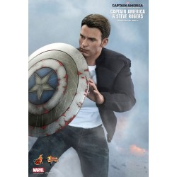 Hot Toys MMS243 Captain America Le Soldat de l'Hiver Captain America & Steve Rogers ( Chris Evans ) 12" 31cm
