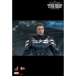 Hot Toys MMS243 Captain America Le Soldat de l'Hiver Captain America & Steve Rogers ( Chris Evans ) 12" 31cm