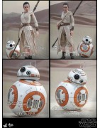 Hot Toys MMS337 Star Wars VII 7 The Force Awakens BB-8 & Rey ( Daisy Ridley ) 1/6 Collectible Figurines Set