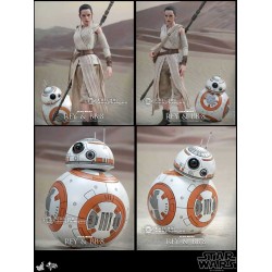 Hot Toys MMS337 Star Wars VII 7 The Force Awakens BB-8 & Rey ( Daisy Ridley ) 1/6 Collectible Figurines Set