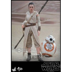 Hot Toys MMS337 Star Wars VII 7 The Force Awakens BB-8 & Rey ( Daisy Ridley ) 1/6 Collectible Figurines Set