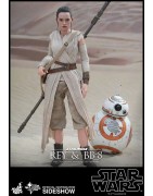 Hot Toys MMS337 Star Wars VII 7 The Force Awakens BB-8 & Rey ( Daisy Ridley ) 1/6 Collectible Figurines Set