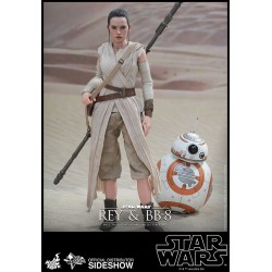 Hot Toys MMS337 Star Wars VII 7 The Force Awakens BB-8 & Rey ( Daisy Ridley ) 1/6 Collectible Figurines Set