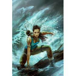 Autographe d'Inna VJUZHANINA - Lara Croft - Art print Limited Edition signed (09/30)- I Am Survivor