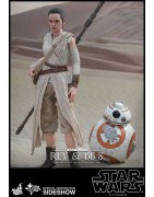 Hot Toys MMS337 Star Wars VII 7 The Force Awakens BB-8 & Rey ( Daisy Ridley ) 1/6 Collectible Figurines Set