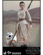 Hot Toys MMS337 Star Wars VII 7 The Force Awakens BB-8 & Rey ( Daisy Ridley ) 1/6 Collectible Figurines Set