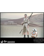 Hot Toys MMS337 Star Wars VII 7 The Force Awakens BB-8 & Rey ( Daisy Ridley ) 1/6 Collectible Figurines Set