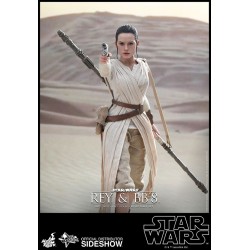 Hot Toys MMS337 Star Wars VII 7 The Force Awakens BB-8 & Rey ( Daisy Ridley ) 1/6 Collectible Figurines Set