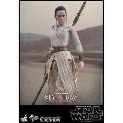 Hot Toys MMS337 Star Wars VII 7 The Force Awakens BB-8 & Rey ( Daisy Ridley ) 1/6 Collectible Figurines Set