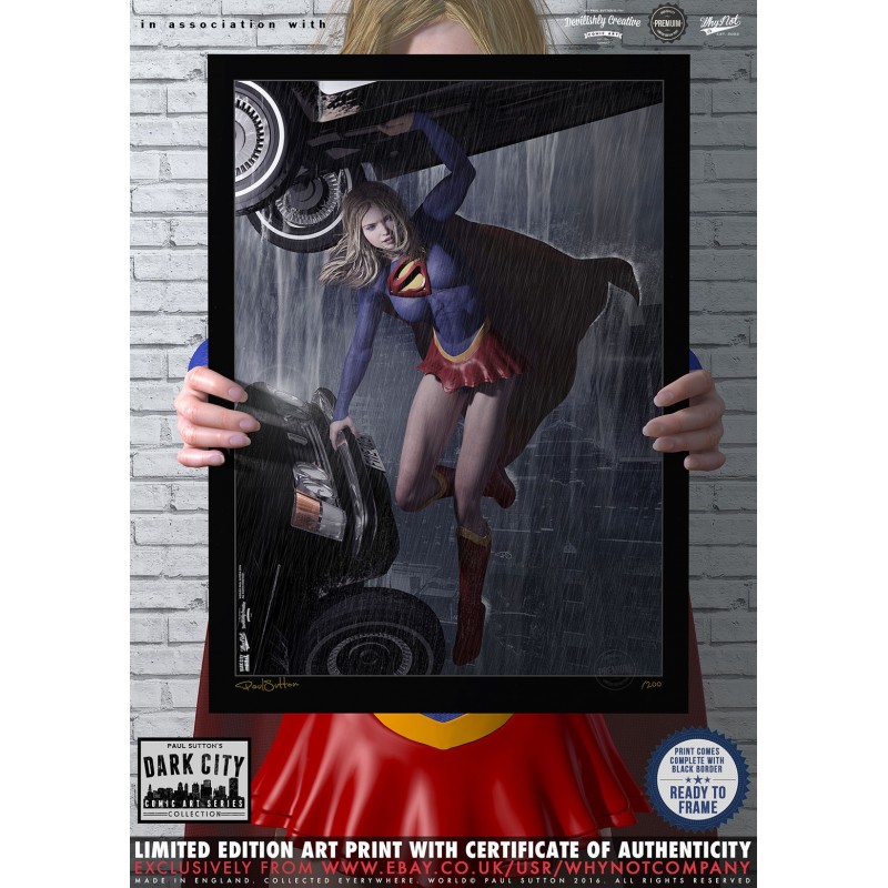 Supergirl ii-dark city comic art series - 200 édition limitée imprimé Supergirl ii-dark city comic art series - 200 édition limitée imprimé