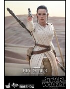 Hot Toys MMS337 Star Wars VII 7 The Force Awakens BB-8 & Rey ( Daisy Ridley ) 1/6 Collectible Figurines Set