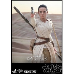 Hot Toys MMS337 Star Wars VII 7 The Force Awakens BB-8 & Rey ( Daisy Ridley ) 1/6 Collectible Figurines Set