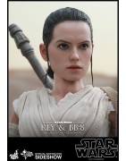Hot Toys MMS337 Star Wars VII 7 The Force Awakens BB-8 & Rey ( Daisy Ridley ) 1/6 Collectible Figurines Set