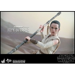 Hot Toys MMS337 Star Wars VII 7 The Force Awakens BB-8 & Rey ( Daisy Ridley ) 1/6 Collectible Figurines Set