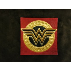 Wonder Woman - Dessous de Verre Carré Cuir du logo de Wonder Woman fait main