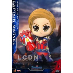 Hot Toys COSB680 Avengers Endgame Captain Marvel avec Nano Gauntlet Cosbaby (S) Bobble-Head Collectible 10cm