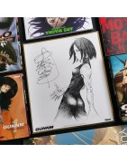 Shikishi exclusif d'Alita / Gunnm autographe signé par l'auteur Yukito Kishiro lors du salon de BD d'angoulème 2020