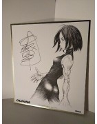 Shikishi exclusif d'Alita / Gunnm autographe signé par l'auteur Yukito Kishiro lors du salon de BD d'angoulème 2020