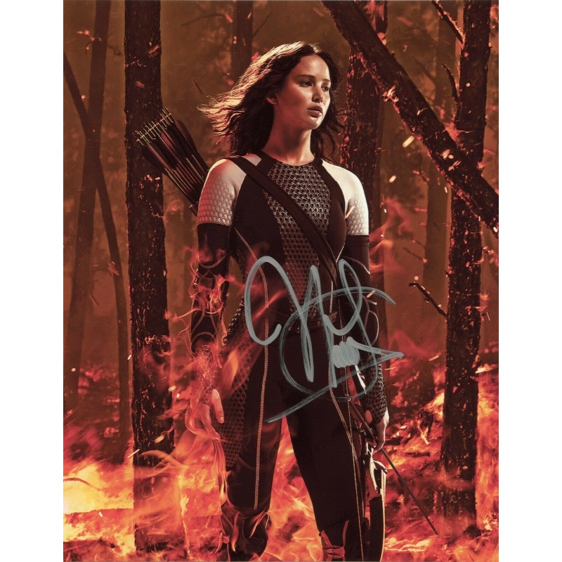 Autographe de Jennifer Lawrence -  Détails sur  The Hunger Games Promotional Photo Hand Signed By Jennifer Lawrence 10x8 Photo !