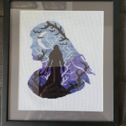 Broderie-cross stitch de Yennefer, tiré du jeu vidéo the Witcher