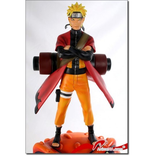 Statue en résine de Naruto en mode Sennin sur Gamakichi