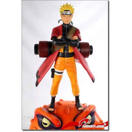 Statue en résine de Naruto en mode Sennin sur Gamakichi