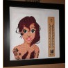 Broderie-cross stitch d'Ariel (la petite sirène) version punk avec thermomètre