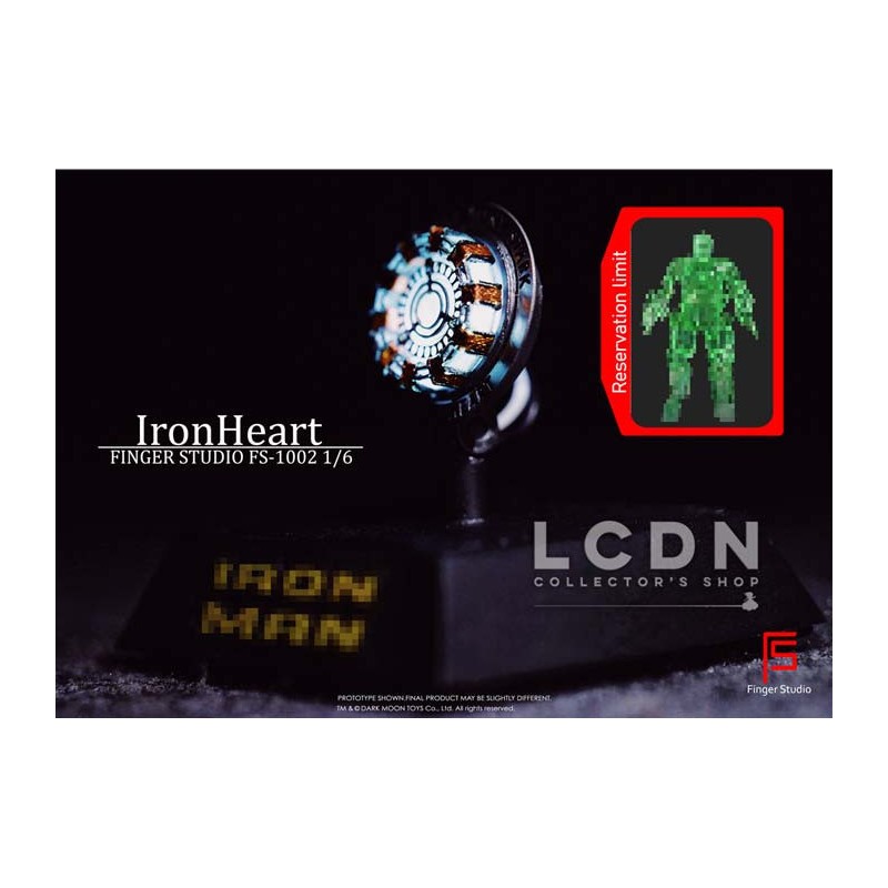 Iron Man Heart inspiré de Iron Man & Avengers Réplique Arc Reactor Tony Stark avec fonction lumineuse 1/6 FINGER STUDIO FS-1002 Iron Man Heart inspiré de Iron Man & Avengers Réplique Arc Reactor Tony Stark avec fonction lumineuse 1/6 FINGER STUDIO FS-1002