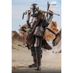 Hot Toys TMS052 Star Wars The Mandalorian Action Figurine 1/6 The Mandalorian & Grogu Collectible Set (Deluxe Version) 30cm