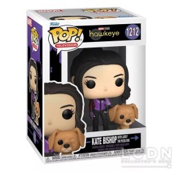 Funko Pop - 1212 - Hawkeye POP & Buddy Télévision Kate Bishop w/Lucky the Pizza Dog Vinyle Figurine 10cm