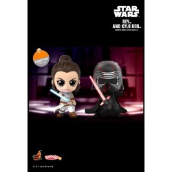 Hot Toys COSB688 Star Wars Episode IX L'Ascension de Skywalker Rey & Kylo Ren Cosbaby (S) Bobble-Head Collectible Set 11cm