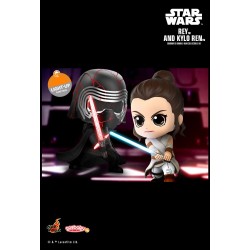 Hot Toys COSB688 Star Wars Episode IX L'Ascension de Skywalker Rey & Kylo Ren Cosbaby (S) Bobble-Head Collectible Set 11cm