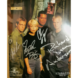 Autographes de l'équipe SG1 : Amanda TAPPING, Richard Dean Anderson, Michael SHANKS, Christopher JUDGE