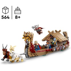 Lego 76208 Marvel Le Drakkar de Thor, Jouet à Construire de Bateau avec Minifigurines Avengers et Stormbreaker