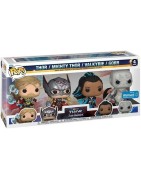 Funko Pop - Coffret de 4 figurines POP Thor 4 : Love and Thunder Thor, Mighty Thor, Valkyrie & Gorr US Exclusive Pop !