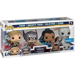 Funko Pop - Coffret de 4 figurines POP Thor 4 : Love and Thunder Thor, Mighty Thor, Valkyrie & Gorr US Exclusive Pop !