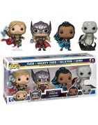 Funko Pop - Coffret de 4 figurines POP Thor 4 : Love and Thunder Thor, Mighty Thor, Valkyrie & Gorr US Exclusive Pop !