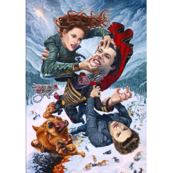 Reproduction d'une peinture à l'huile de Twilight le combat final : ARO'S END fait par Julien Vergé - 122x88cm