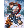 Reproduction d'une peinture à l'huile de Twilight le combat final : ARO'S END fait par Julien Vergé - 122x88cm